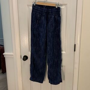 Athleta navy linen pants size 0